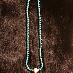 Coral Blue pearl choker